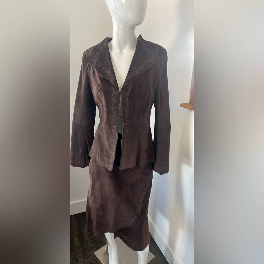 Danier Dark Brown Suede Women's Suit